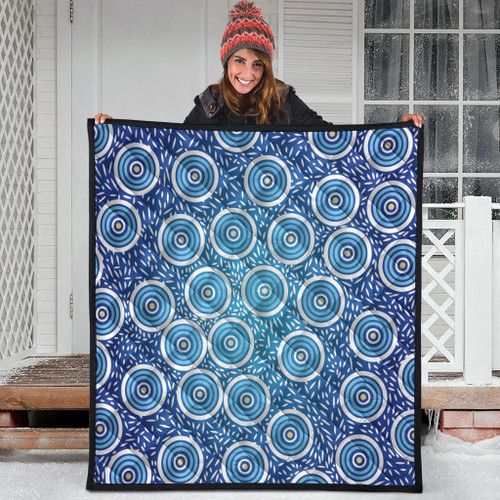Australia Aboriginal Inspired Quilt - Aboriginal Style Circle Background Quilt